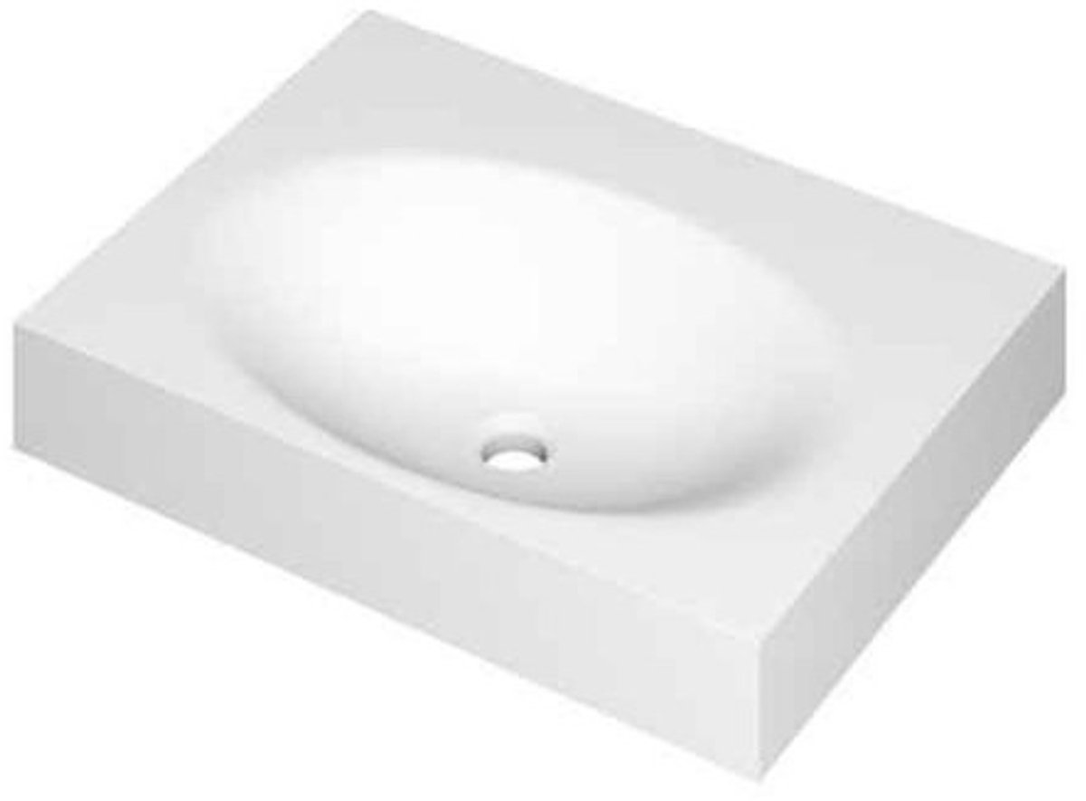 SMOOTH Wastafel in polystone | 60 x 45 x 9 wasbak midden