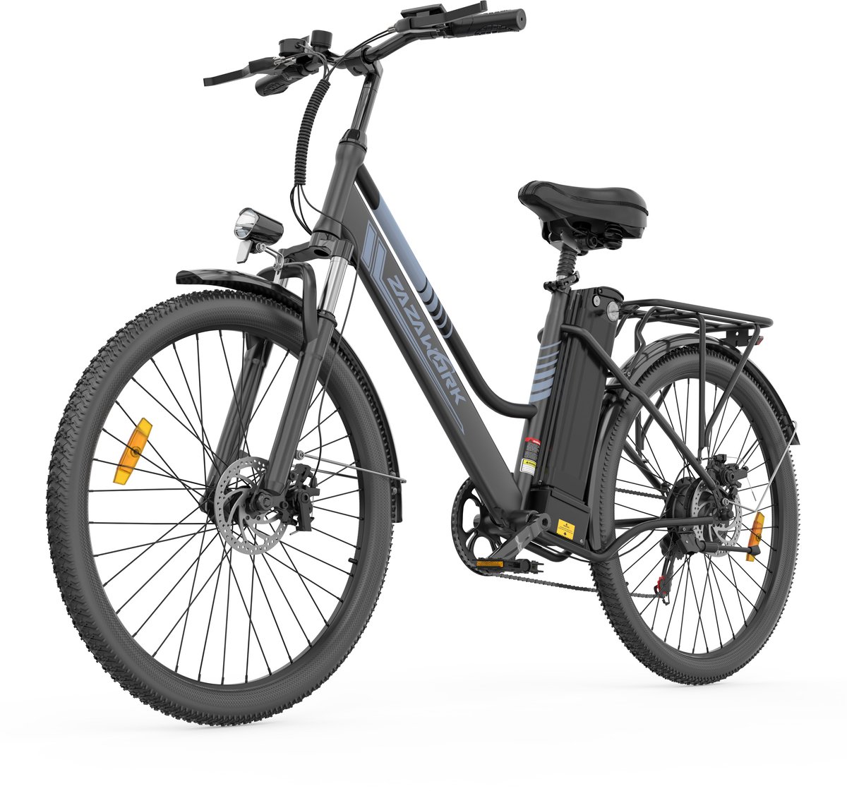 ZAZAWORK C26 PRO Elektrische fiets - 26 inches - Max 25km/u - 250W motor -Tot 100-120 km - Met Fiets Geschenkset -Zwart