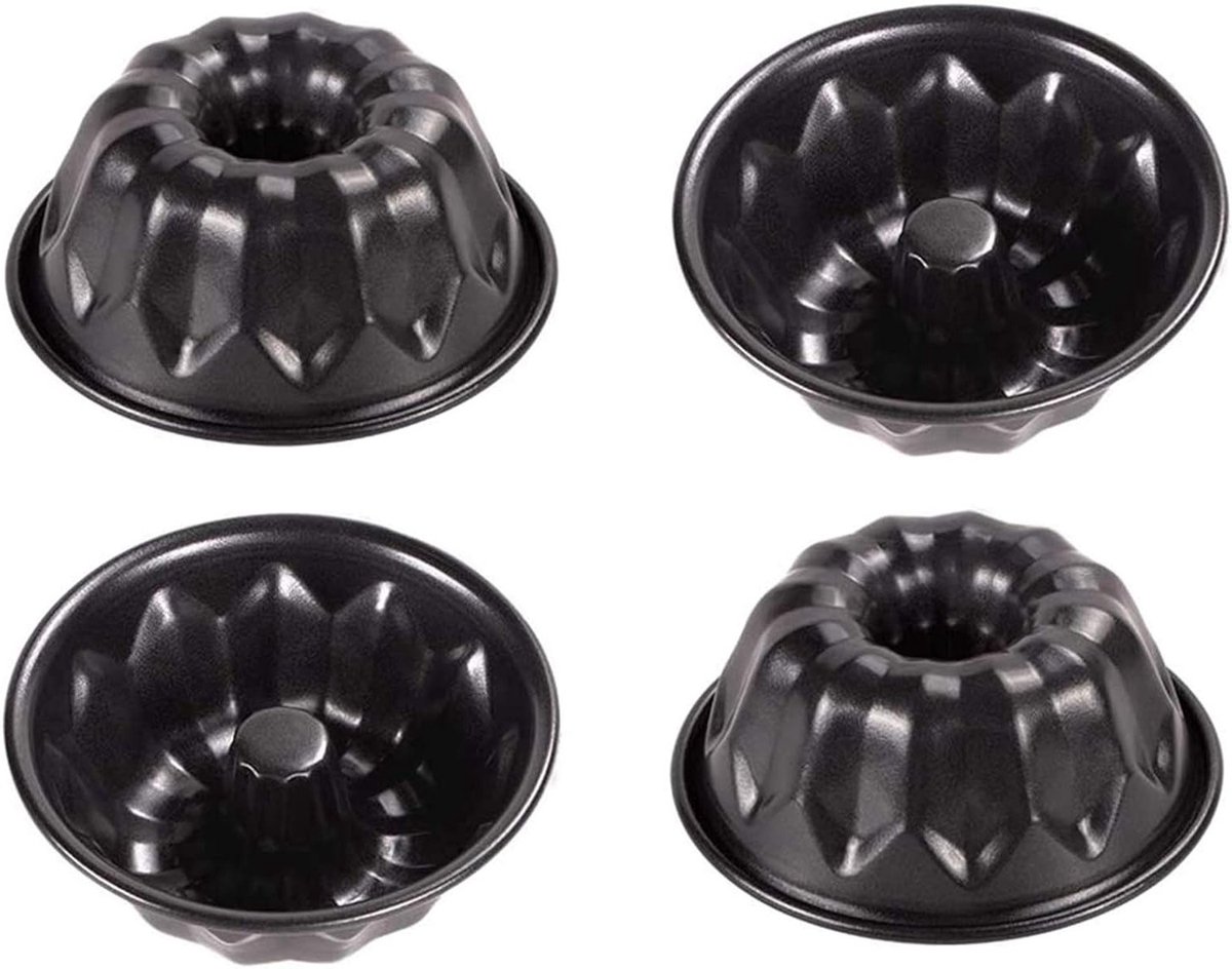 Mini Cakevormen Set van 4 - Gecoate Antiaanbak Ronde Bakvormen 10 cm