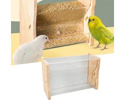 Automatische kippenvoerbak - Grote capaciteit - helder acryl - Kuikenvoerdoos - budgerigars, valkparkieten en kwartels - Geschikt voor M - Stuk Uitgiftecontrole
