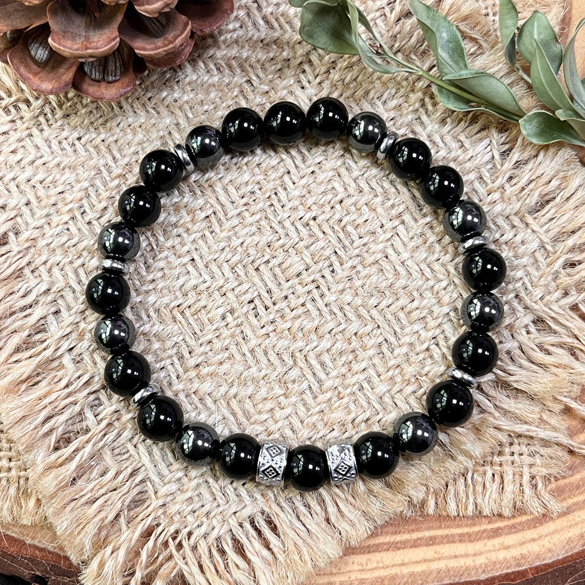 TERRA VII - NUSARAYA - Armband Edelstenen - Pasir Hitam - 21 cm