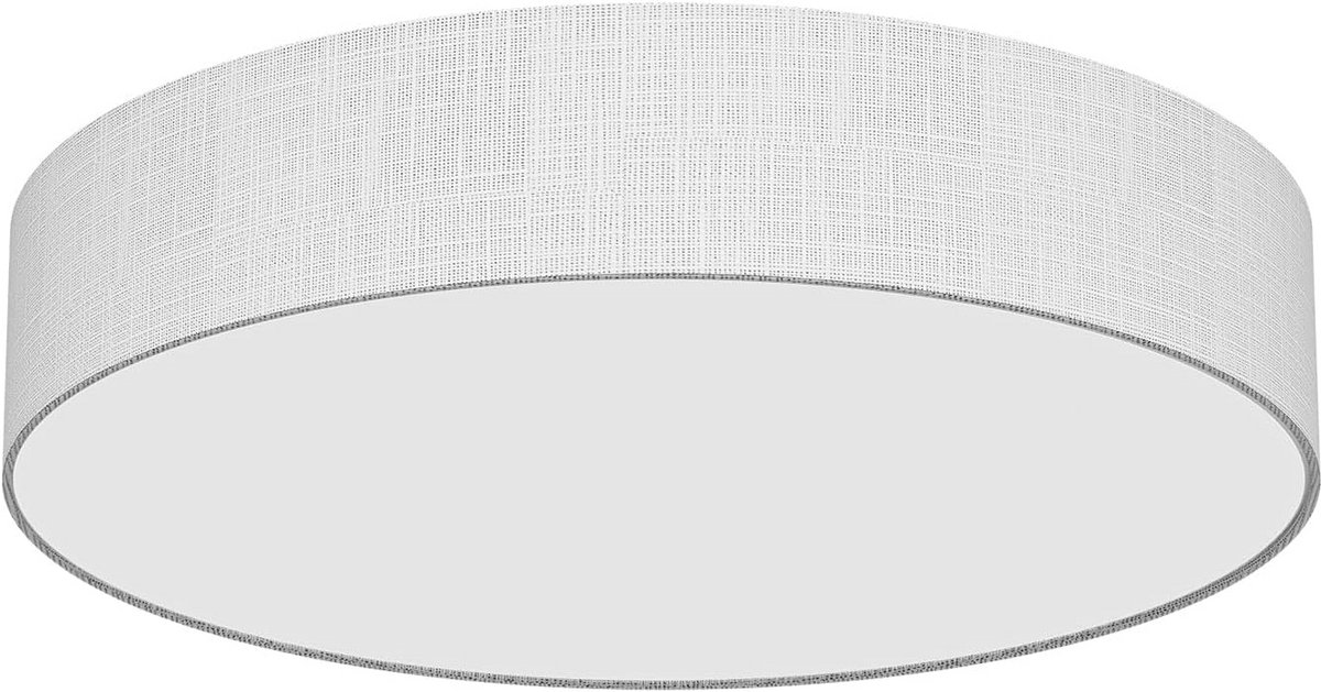 Stoffen Plafondlamp - Ronde Lampenkap - Woonkamer Verlichting - Natuurlijk Linnen Materiaa