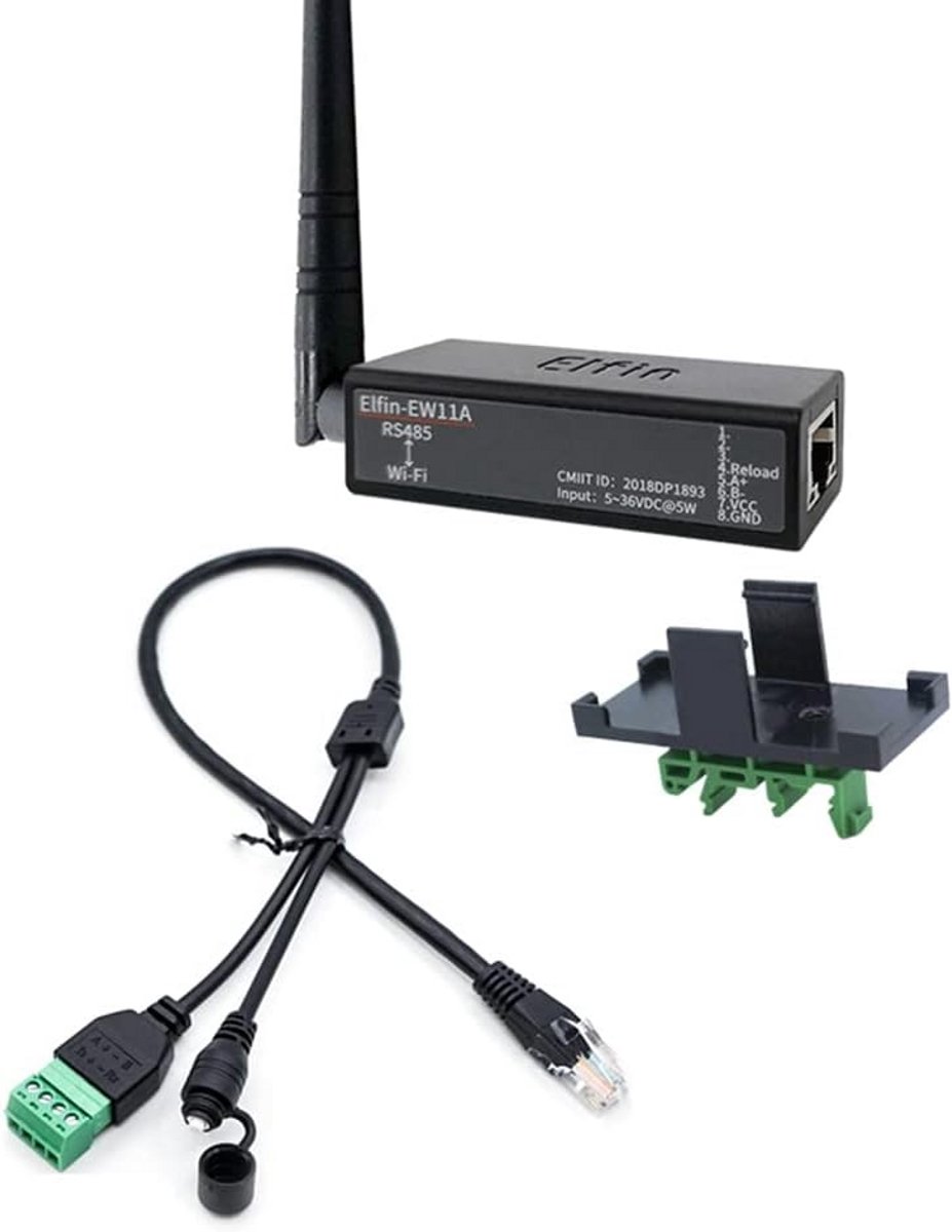 Seriële Poort Converter - RS485 WiFi Module - Modbus Gegevensoverdracht - Eenvoudige Webconfiguratie - 61 x 26 x 17.8 mm