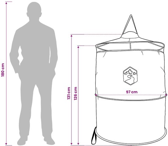 vidaXL - Pop-up - Toilet - Tent - met - Hangtouw - Groen - 97 - x - 126 - cm van Vidaxl — afbeelding 3