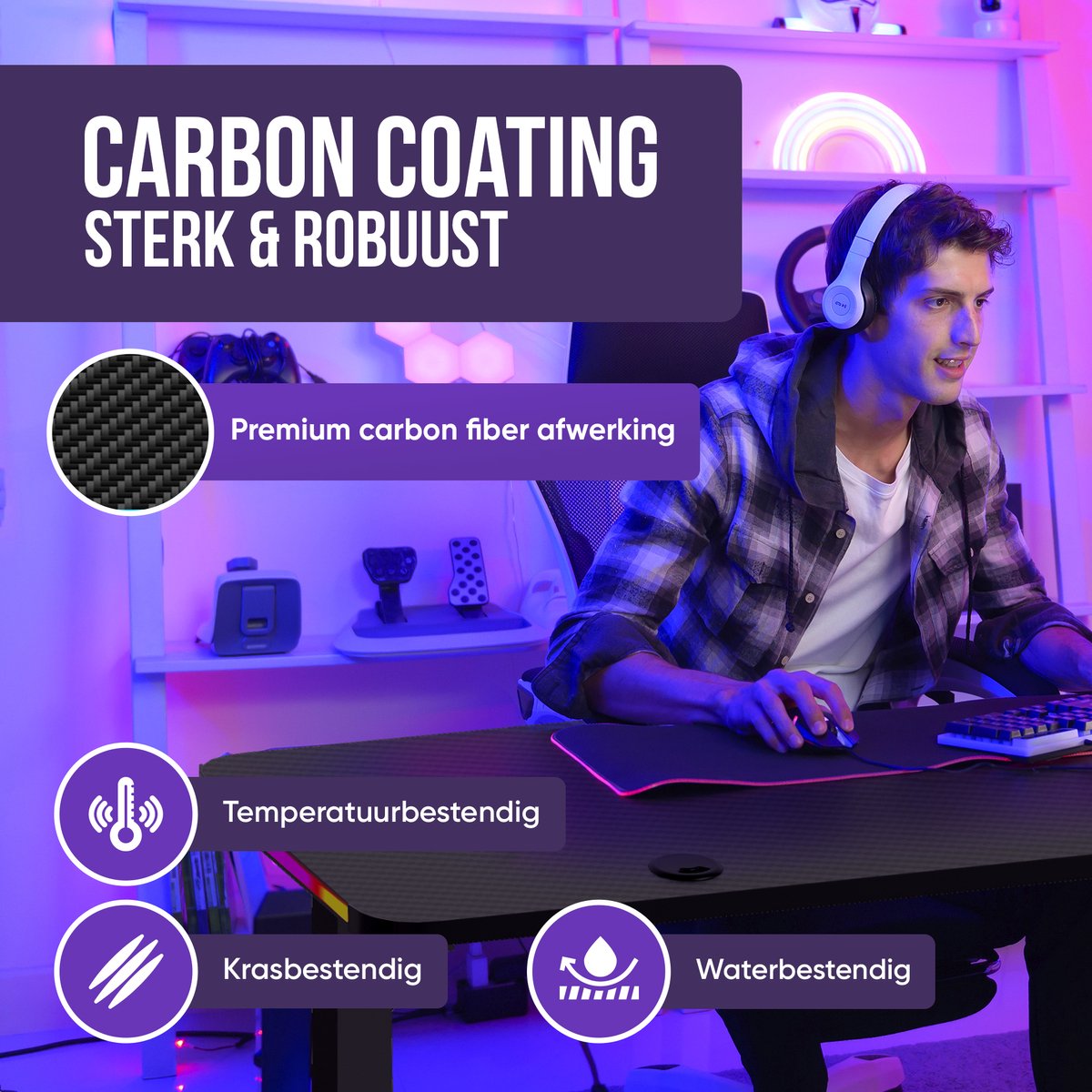 Avalo Gaming Bureau - L Vormig Hoekbureau - Game Bureau thumbnail 5