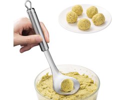 Gehaktbal Maker Tool - 24 x 6,2 cm Roestvrij Staal Non-Stick, Gehaktballen Shaperr met gaten, Shaper Mold voor Dineren Koken | Gebruik Op schaal Rundvlees Kip Varkensvlees Vis Vegetarisch