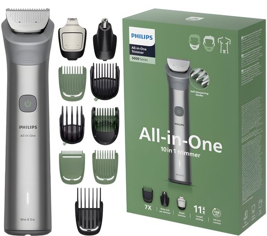Philips Multigroom MG5951/15 Trimmer - Wet & Dry - 120 min - Voor Baard en Lichaam