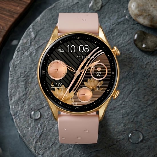 Zyon Wear Elira Smartwatch Dames - Goud - HD Touch Scherm - Bluetooth Bellen - Inclusief 2 Bandjes - Hartslagmeter - Sport - Android & iOS