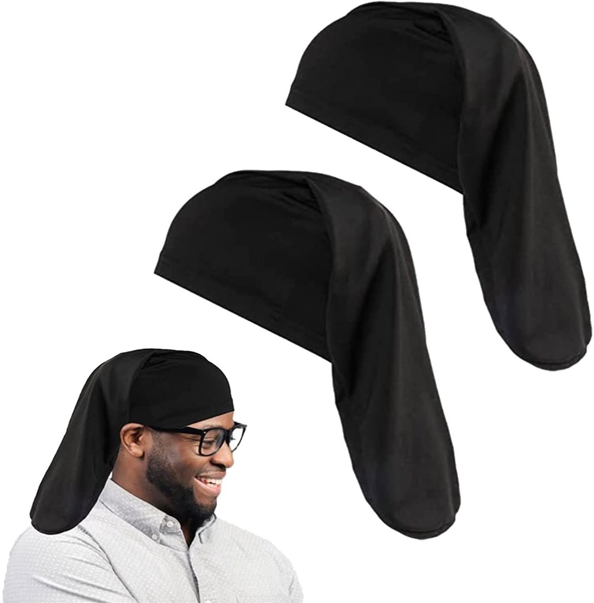 Dailygoods- Dreadlock Cap 2 Stuks - Hoofdband - Slaapmuts - Rekbaar - Geschikt voor Dreads - Zacht Kwaliteitsmateriaal - Haarband