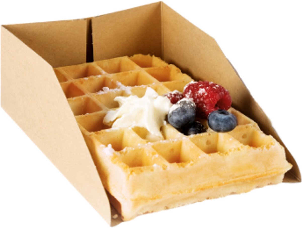 Wafelbakje xl 100 / stuks kartonnen wafelbakje