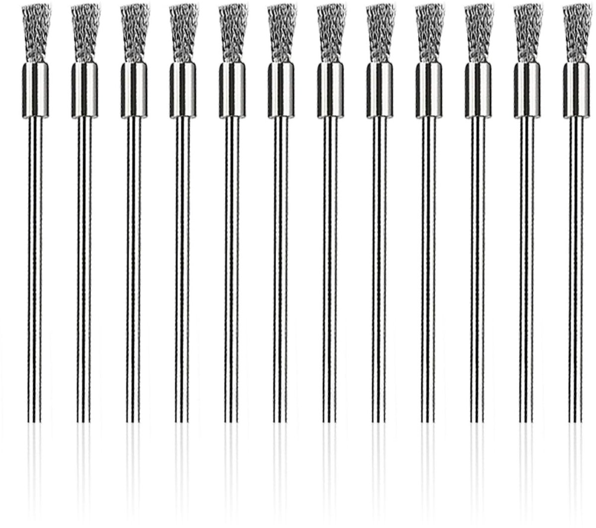 Dailygoods- Staalborstel 12 Stuks - Pen-Vormige Polijstborstel - Verfverwijderingsset - Duurzaam - Geschikt Voor Hardware-DIY - 3*6*100 Mm - Borstelset