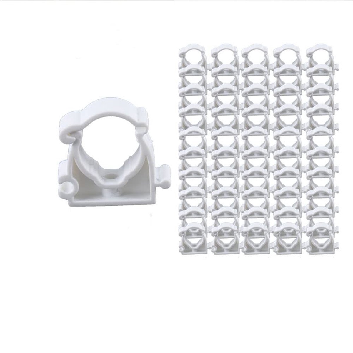 Dailygoods- Pijpklemmen 50 stuks - 16 mm - PVC - Slijtvast - Temperatuurbestendig - Eenvoudig te installeren - Buisklem