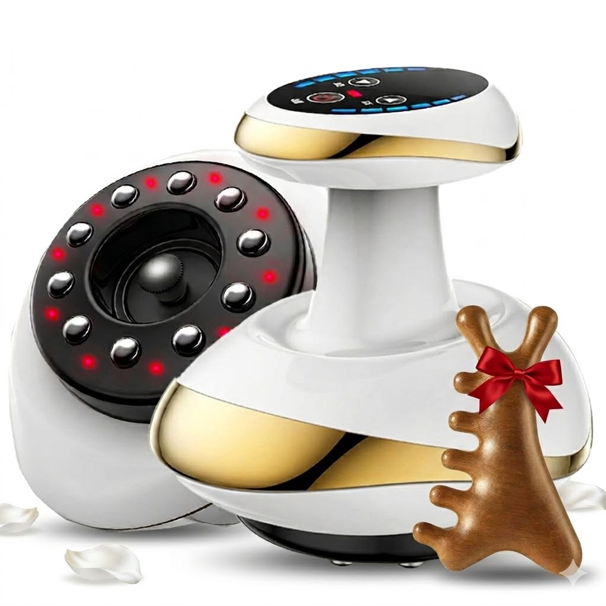 Multifunctionele Massage Apparaat - Elektrische Cupping Apparaat Cellulite - Cup Massage - Gua Sha - Full Body - Draadloos - Rood licht - 9 standen en temperaturen - + potje raw sheaboter
