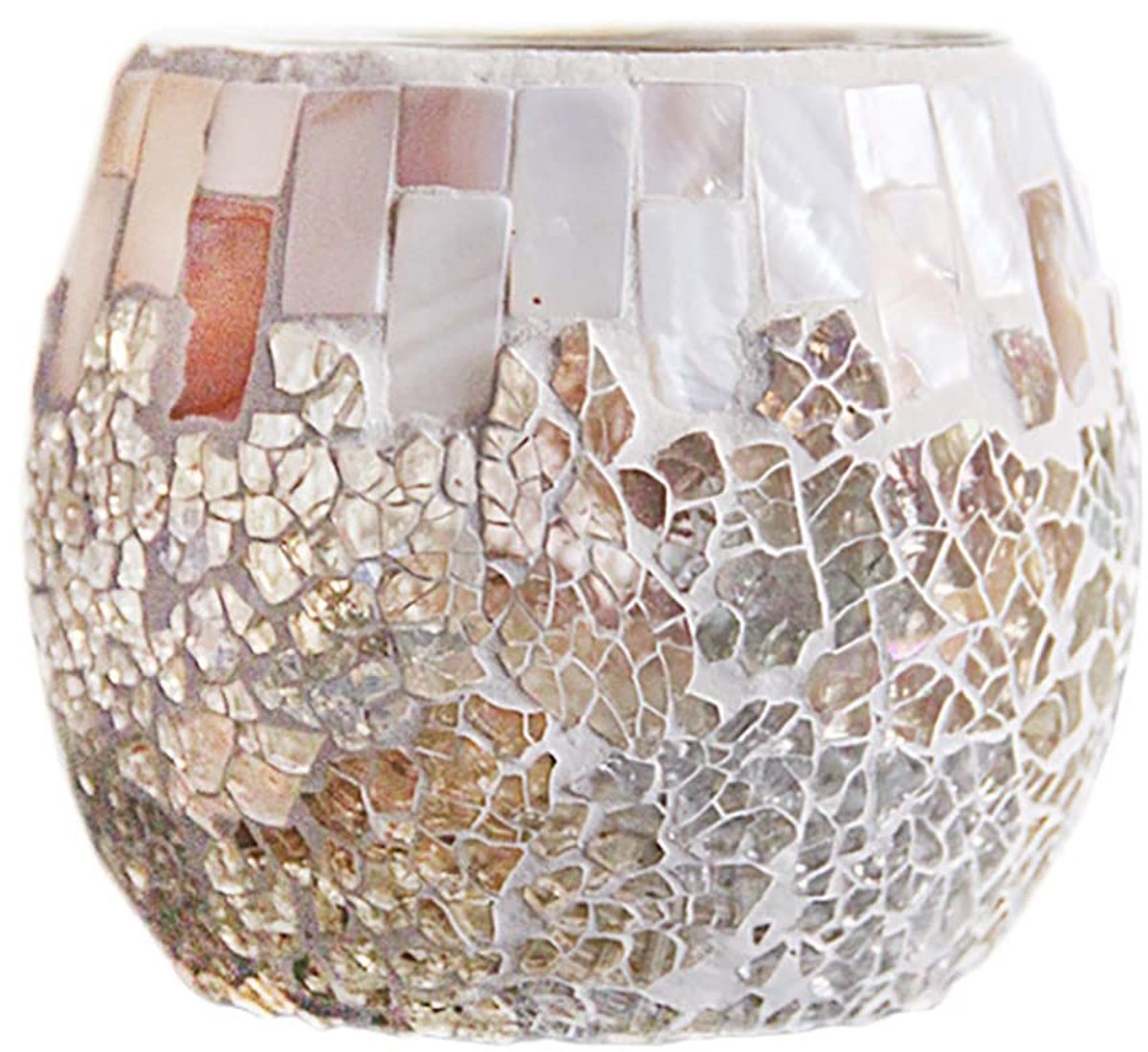 Dailygoods- Kaarsenhouder Mozaïekglas - Theelichthouder - Vaas voor Potplanten - Feestdecoratie - Handgemaakt - Uniek Design