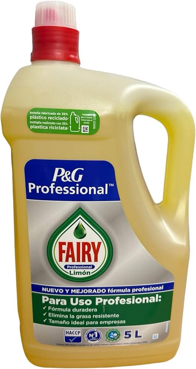 Fairy Professional, afwasmiddel met citroengeur, 2x5 liter.