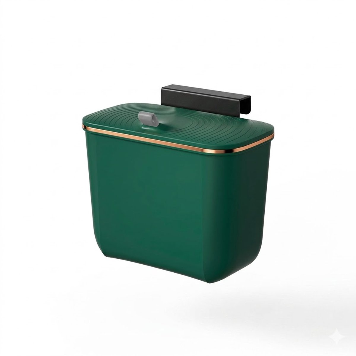 Home & Marker - Hangende Prullenbak Aanrecht - GFT Afvalbakje Keuken - Prullenbak Kastdeur Met Deksel - 7 Liter - Groen - TRASHINKO