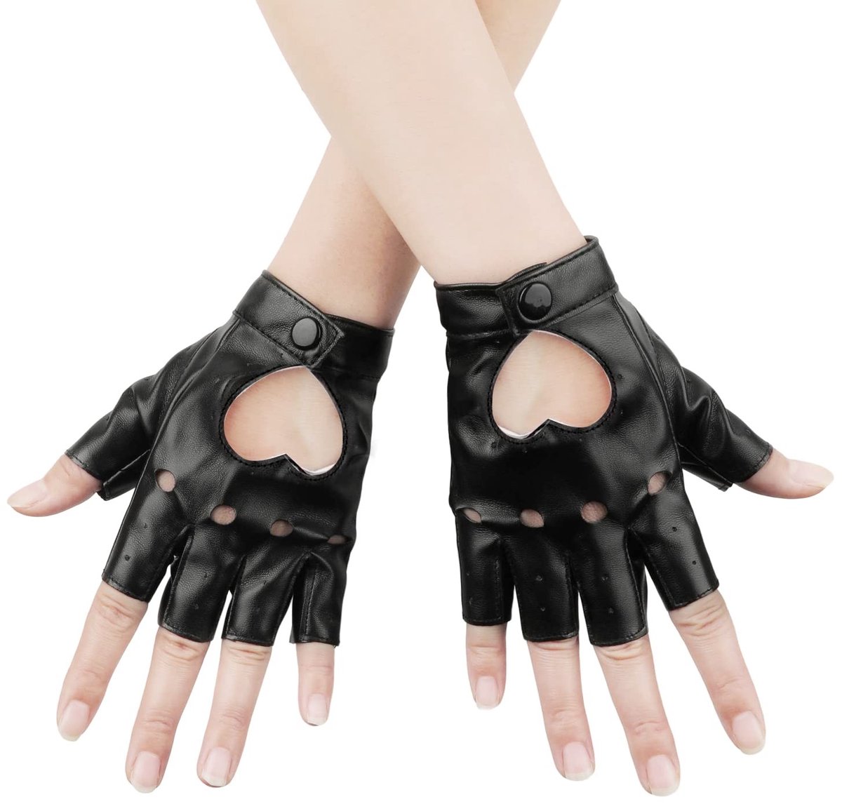 Dailygoods- Vingerloze Handschoenen Zwart - Kunstleer - Ademend - Cosplay - Dames - 1 Paar