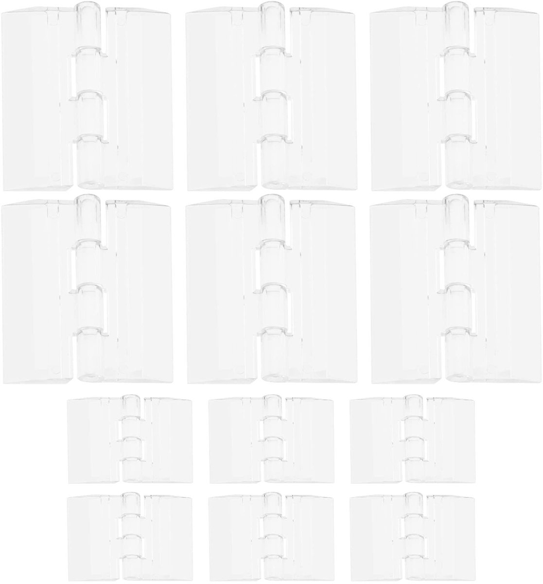 Dailygoods- Acryl Scharnier 12 Stuks - Transparant - 25mm/45mm - Geen Montage Gaten - Geschikt voor Make-up Dozen - Eenvoudig te Installeren