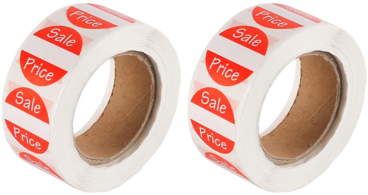 Dailygoods- Prijsstickers Rood - 1000 Stuks - Ronde Etiketten - 2,5 cm - Promotionele Stickers - Geschikt voor Winkels/Supermarkten