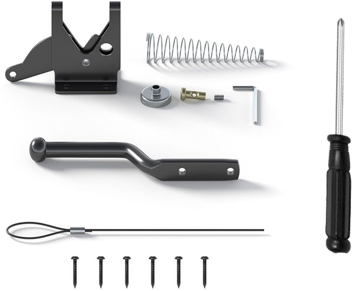 Dailygoods- Deurslot Zelfvergrendelend - Verstelbare Kabel - Zwaartekrachtvergrendeling - Staal - Voor Houten/Metalen Deuren - Eenvoudige Installatie - Poortslot