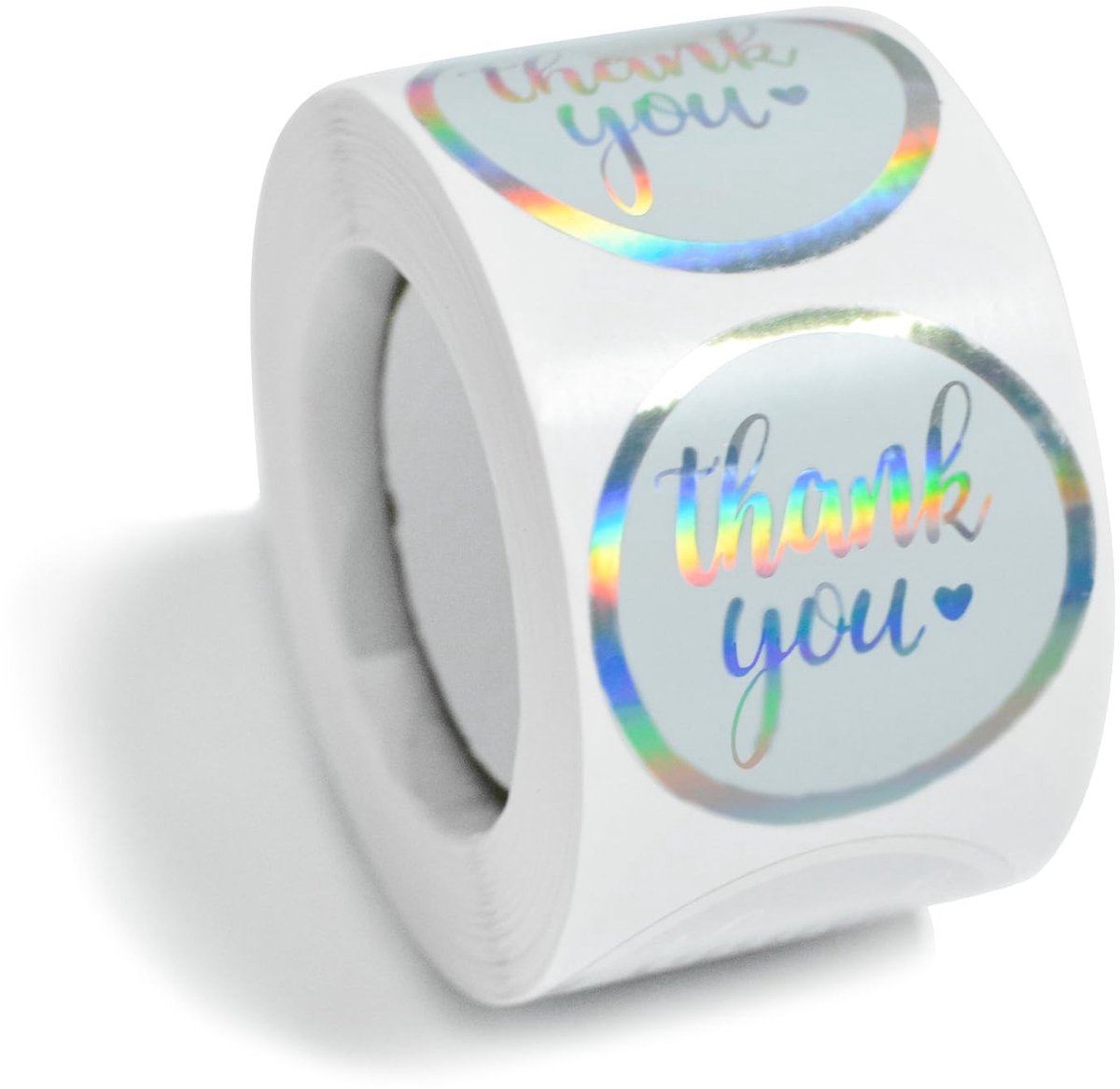 Dailygoods- Bedankstickers 500 Stuks - Zilveren Folie Stickers - Ronde Stickers - Zelfklevende Labels - Bedanklabels - Voor Cadeaupakketten