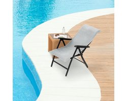Badstof Overtrek - Stoel Handdoek - Tuin Zomerklaar - Met Capuchon - 130 x 60 cm - Diverse Kleuren