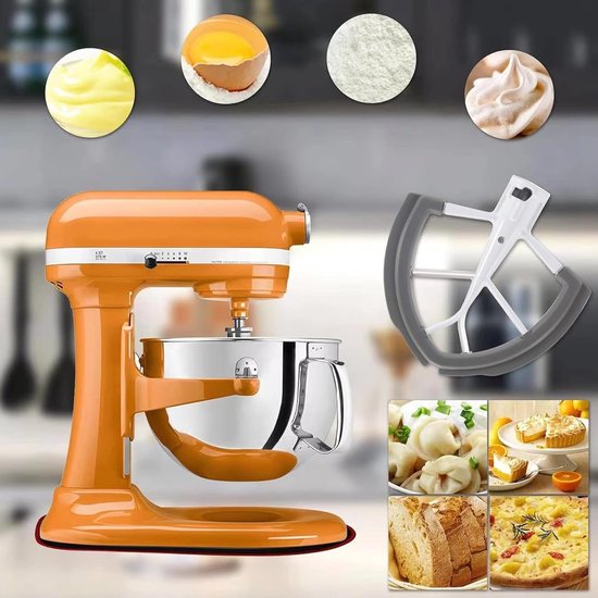 Keukenmachine Roerder - Mixer Accessoire - Beslag Mixen - Flexibele Krassende Rand - 175 x 18 cm - Grijs — afbeelding 5
