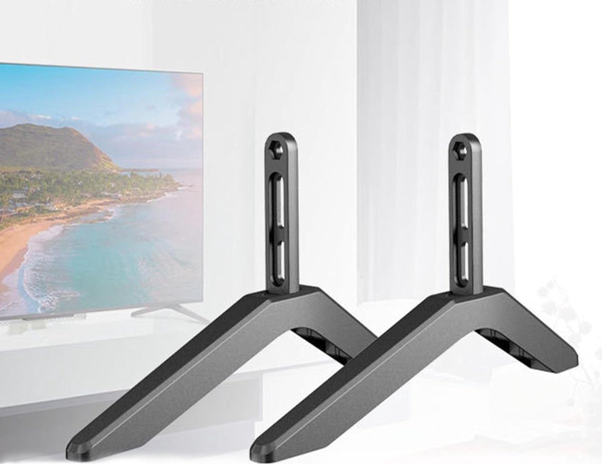Tv-sokkelpoten, universele tv-poten voor 32 tot 65 inch televisie, paar tv-poten voor platte gebogen TV Smart TV LCD led-tv tot 45 kg, geschikt voor gatafstand 20 tot 55 mm