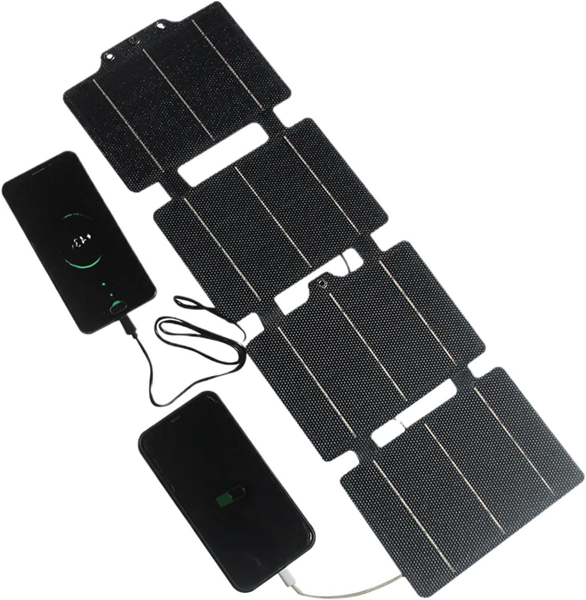 Zonnepaneel Charger - Draagbaar Paneel - Energie Opwekken - Hoge Conversie - 30W Uitgang - Zwart