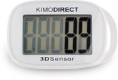 KIMO DIRECT Stappenteller met Clip en Draagkoord - Stappen Tellen - Activity Tracker - 3D Sensor - Groot Scherm - Wit