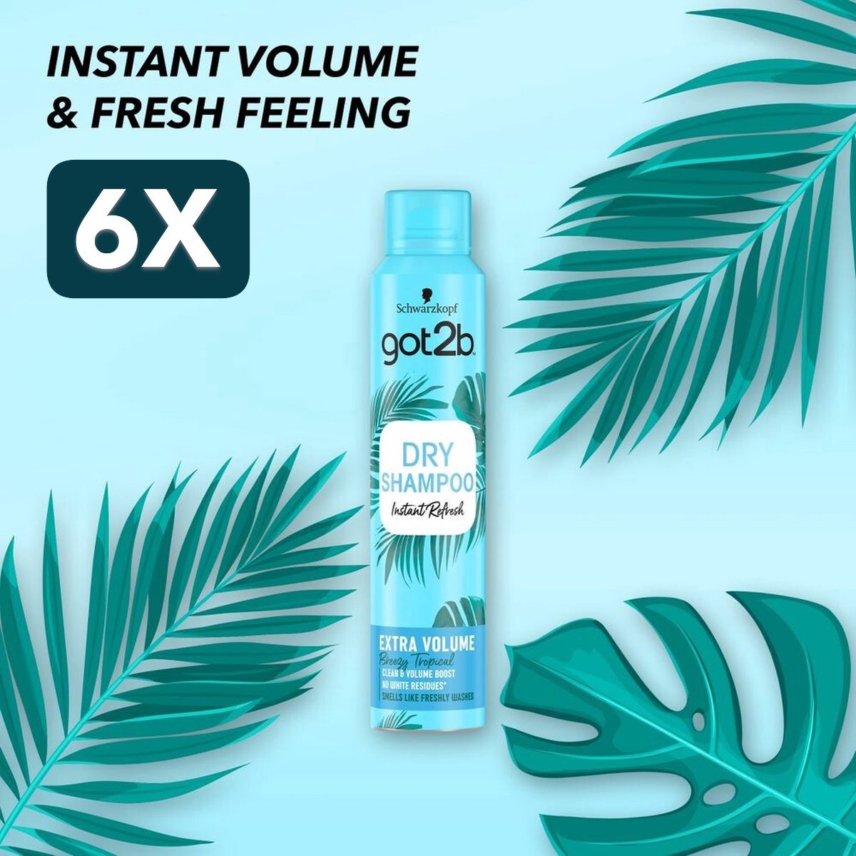 6 x Got2B Fresh&Fabulous droogshampoo - Volume