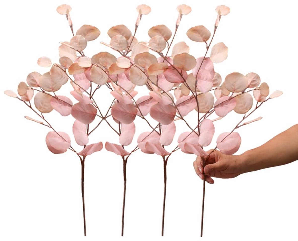 Dailygoods- Herfstbloemen Kunstmatige Eucalyptus - Kunstplanten voor Binnen - Decoratie voor Bruiloft - Kunstbloemen voor Feest - Lange Steel - Levendige Kleuren