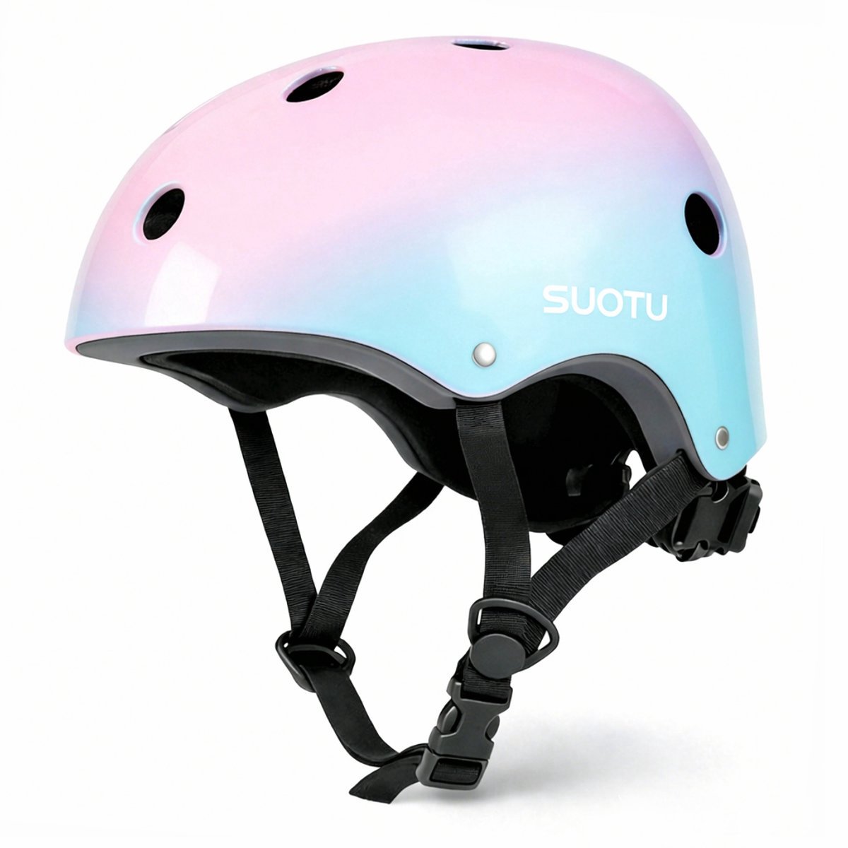 Suotu Verstelbare Skatehelm Fietshelm Skateboard Scooter BMX Helm Roze