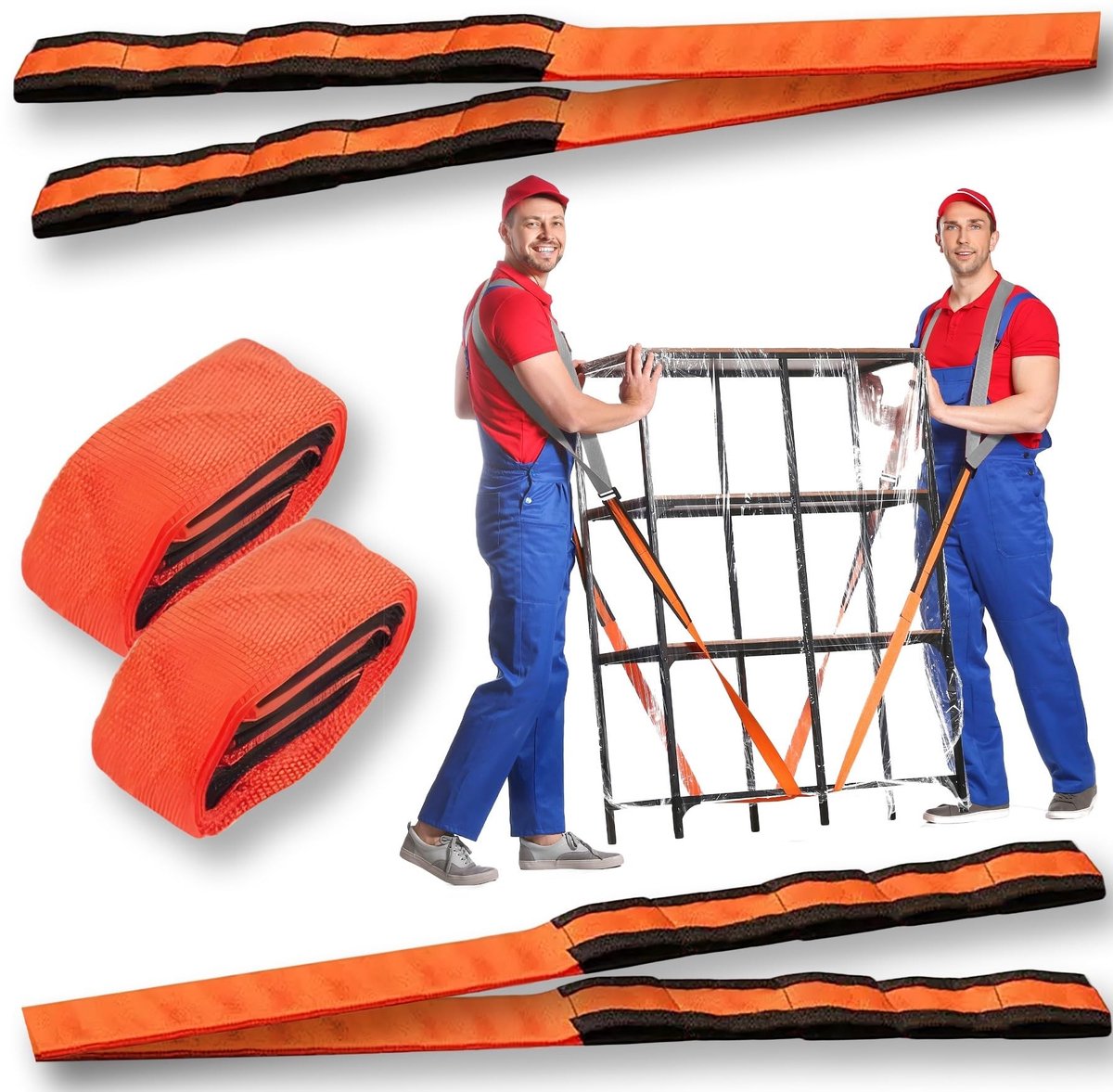 Dailygoods- Verhuisriemen 2,4 m - Draagriemen tot 1000 kg - Ergonomisch - Multifunctioneel - Handgreep - Duurzaam - Verhuisbanden