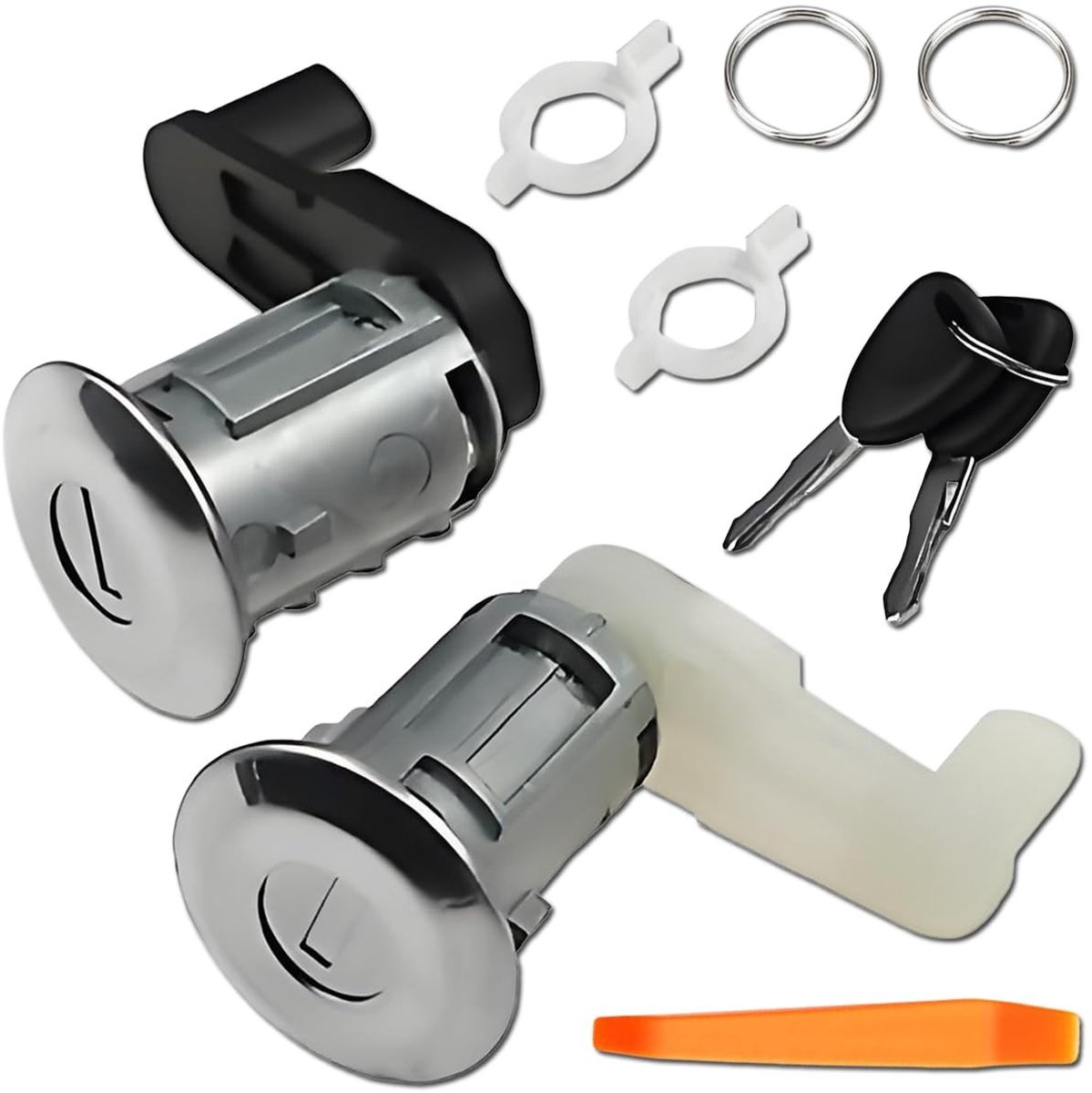 Dailygoods- Cilinderslot Vervanging voor Megane I/Scenic I/Clio II/Thalia - Deurslot Cilinder Kit - Inclusief 2 Sleutels - Eenvoudige Installatie - Compatibel met meerdere modellen