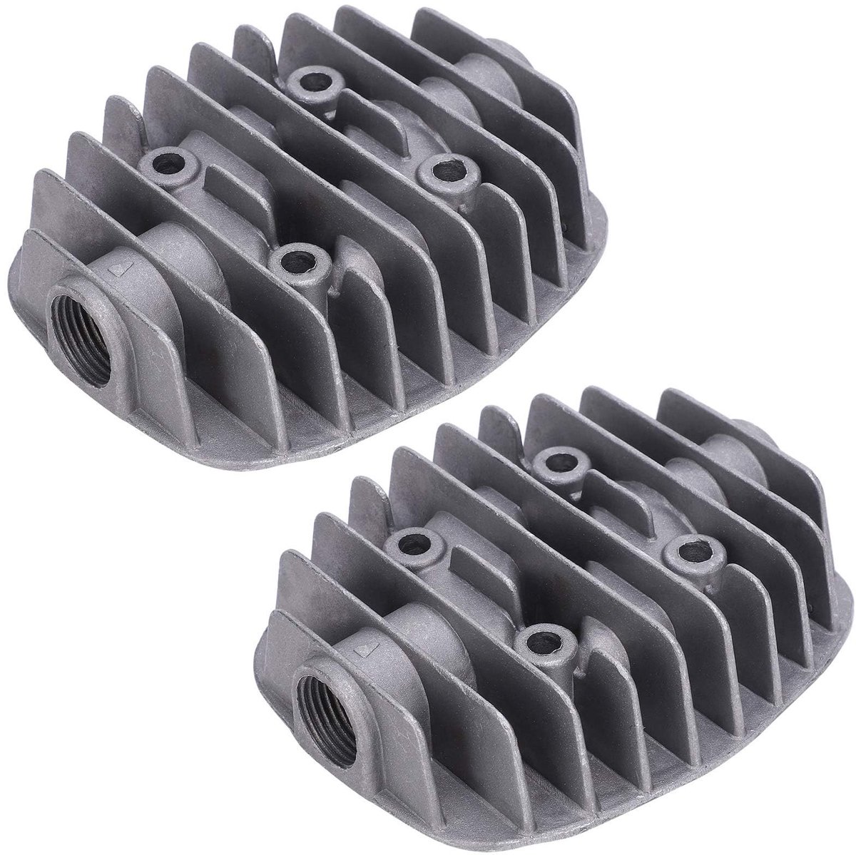 Dailygoods- Cilinderkop Pneumatisch - Dubbele Cilinder - Gegoten Aluminium - Accessoires - G1/2in/G3/8in Schroefdraad - Hoge Veiligheidsfactor - Luchtcompressor
