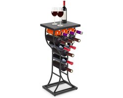 Dailygoods- Wijndisplay eenvoudig te monteren - Wijnrek metaal - Wijnrek marmer - Wijnhouder 11 flessen - Ruimtebesparend - Stevig en duurzaam