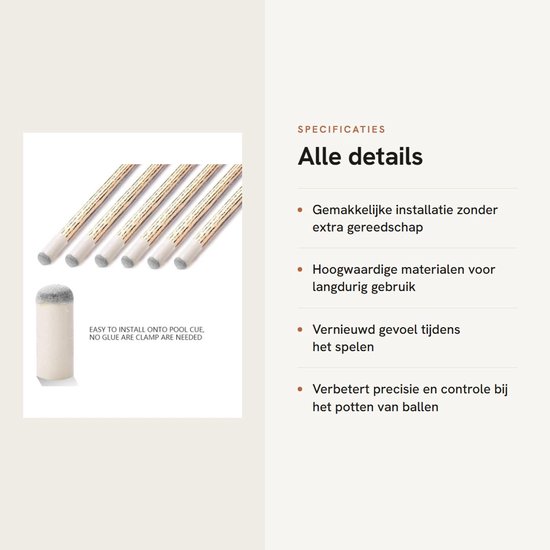 Dailygoody - Billiard cue tips - Duurzaam plastic - Eenvoudig te installeren - Perfect voor pool en snooker - Hoge kwaliteit - Geschikt voor alle van Merkloos — afbeelding 2