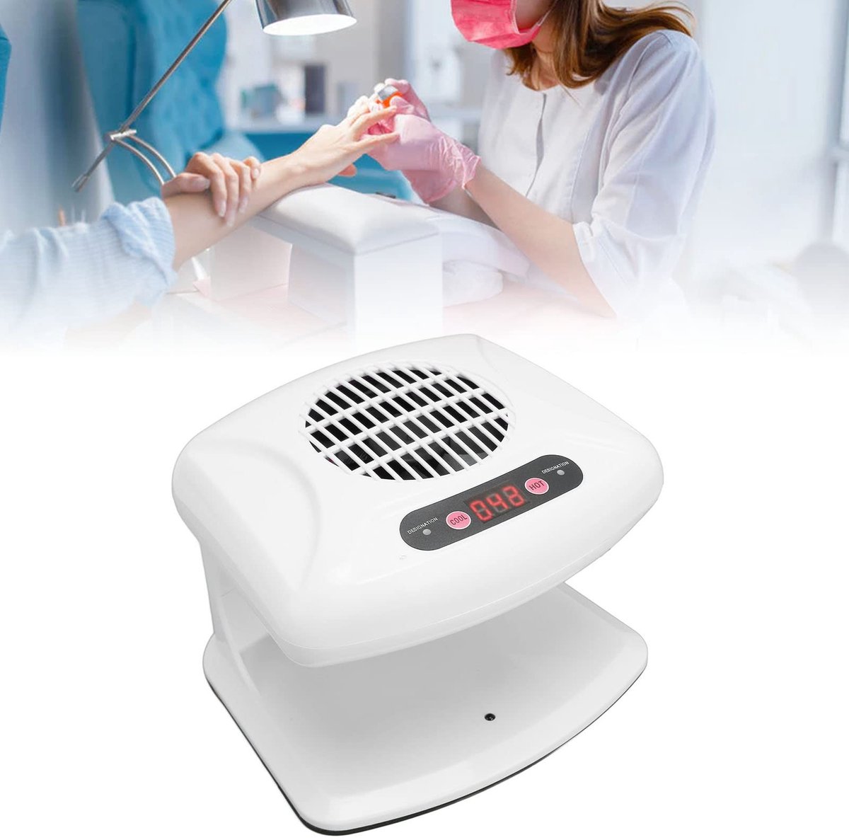 Dailygoods- Nagellakdroger Sneldrogend - Nageldroger voor Normale Nagellak - Lucht Nagellakdroger - Automatische Sensor - 300W Vermogen - Warme/Koude Lucht