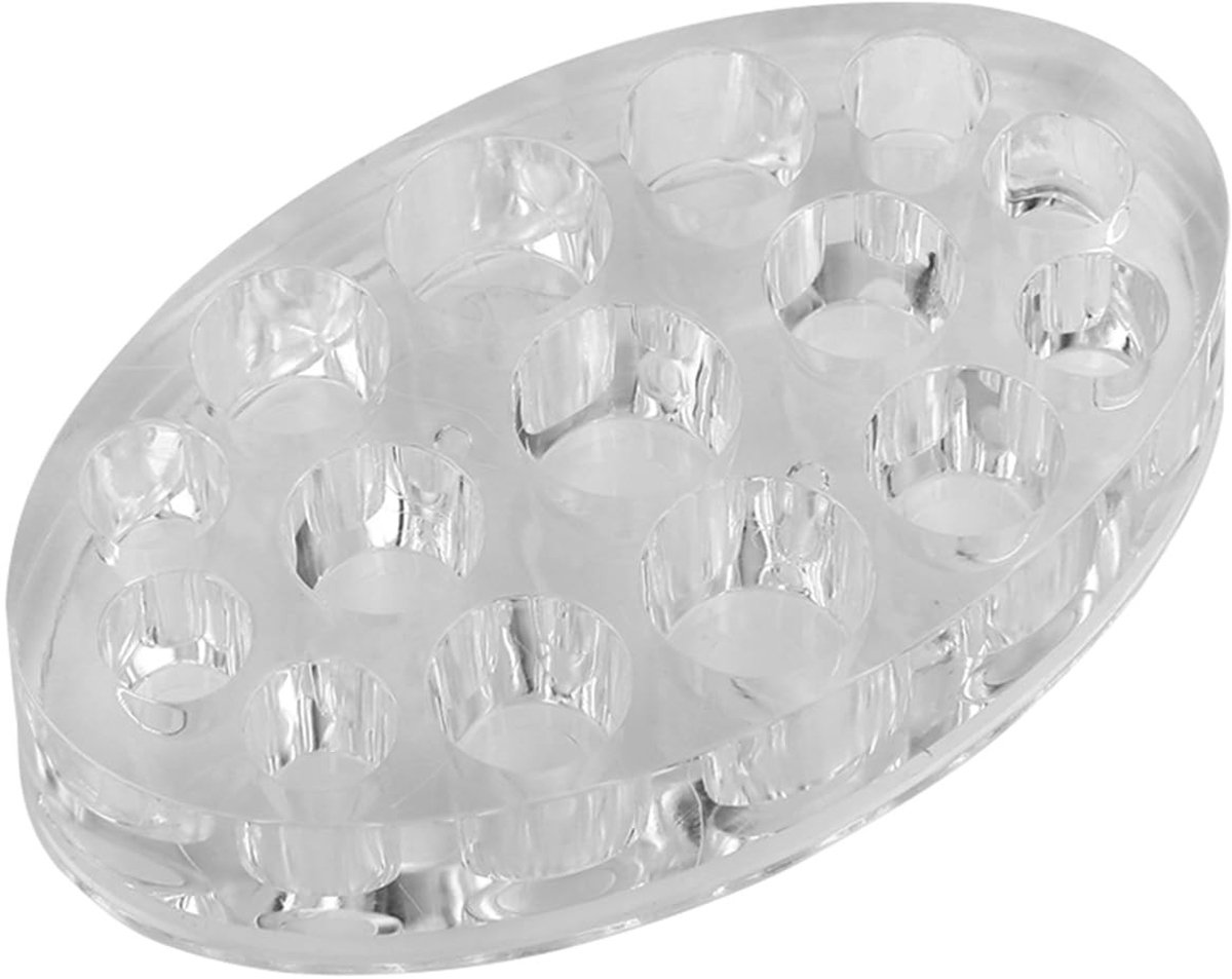 Dailygoods- Ink Cap Holder - Duurzaam Acryl - 15 Gaten - Ovalen Vorm - Professioneel Gebruik - Gemakkelijk te Reinigen - Pigmenthouder