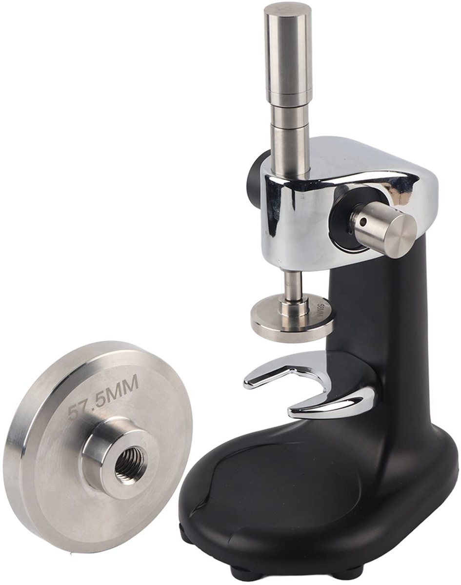 Dailygoods- Koffiestamper Professionele Roestvrij Stalen Koffiedistributeur - Handmatige Sabotage - Tamping Basis - Voor Thuis/Coffeeshop - Lengte 205mm - Koffiepers