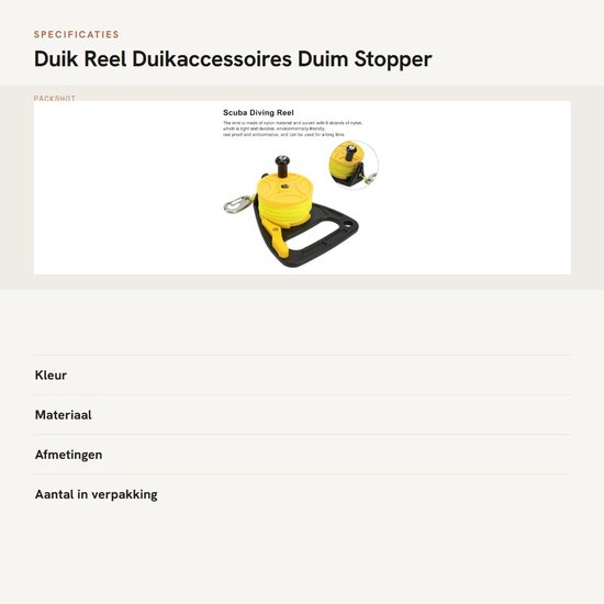 Duik Reel met Duim Stopper - Duiken Reel - Snorkelen - Onderwater Watersport - Roestvrij Staal - 46m Kabel - Duikhaspel — afbeelding 2