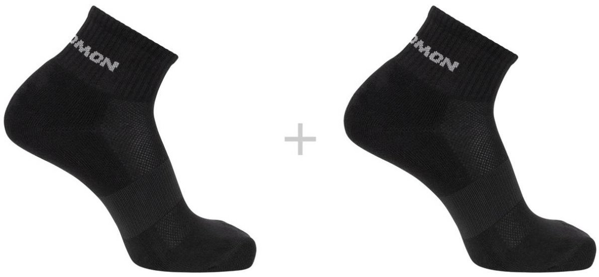Salomon - Evasion Ankle Socks | 2-Pack | Enkelsokken | Maat L / 42-44 - Zwart