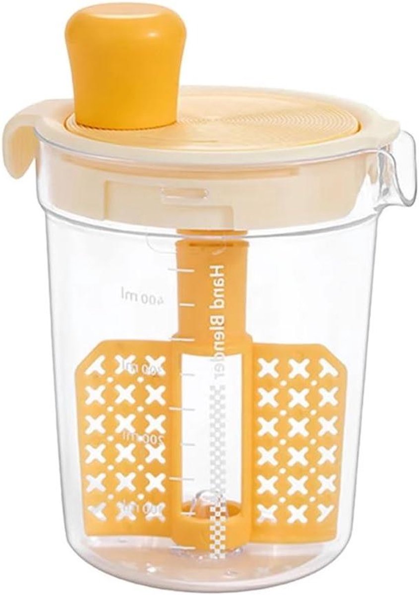 Saladedressingmixer - Keukengadget Sausmaker - Dressings Maken - Met Eischeider - 10 x 9.5 x 15 cm - Geel