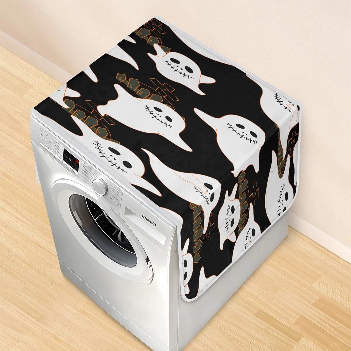 Wasmachine Drogerhoes Apparaatbeschermer Apparaten Beschermen Met 6 Opbergvakken 117 x 48 cm Halloween Spectre