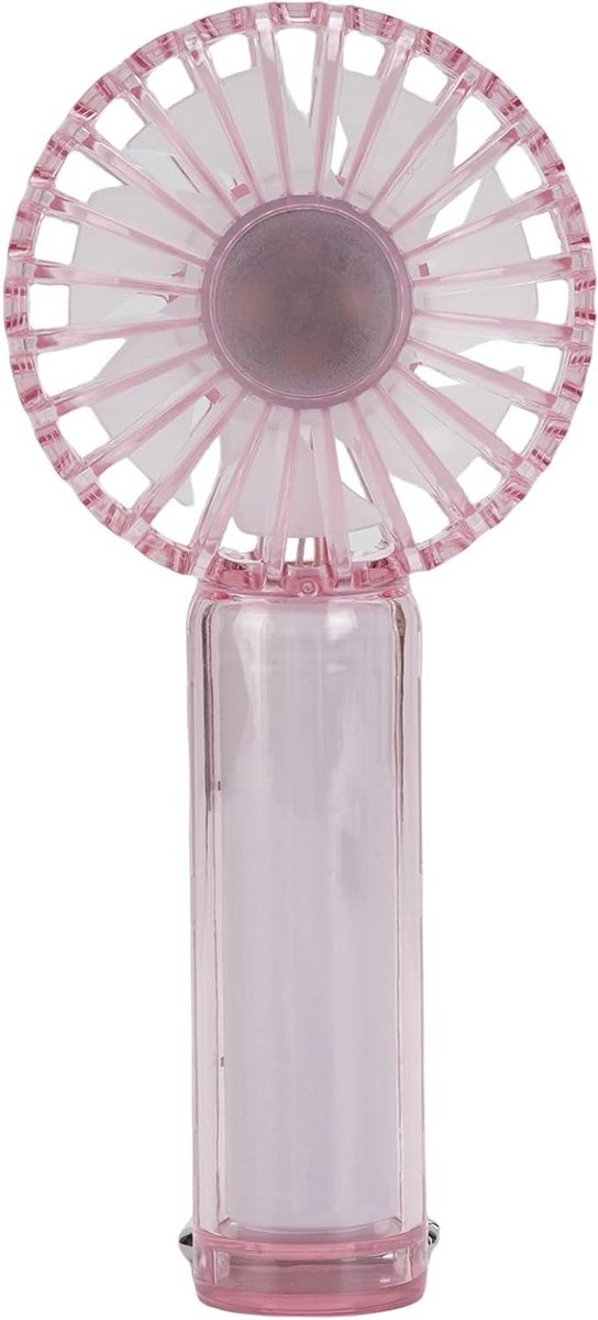 Handventilator - Zakventilator - Persoonlijke verkoeling - Stil en oplaadbaar - 15 cm hoog - Roze