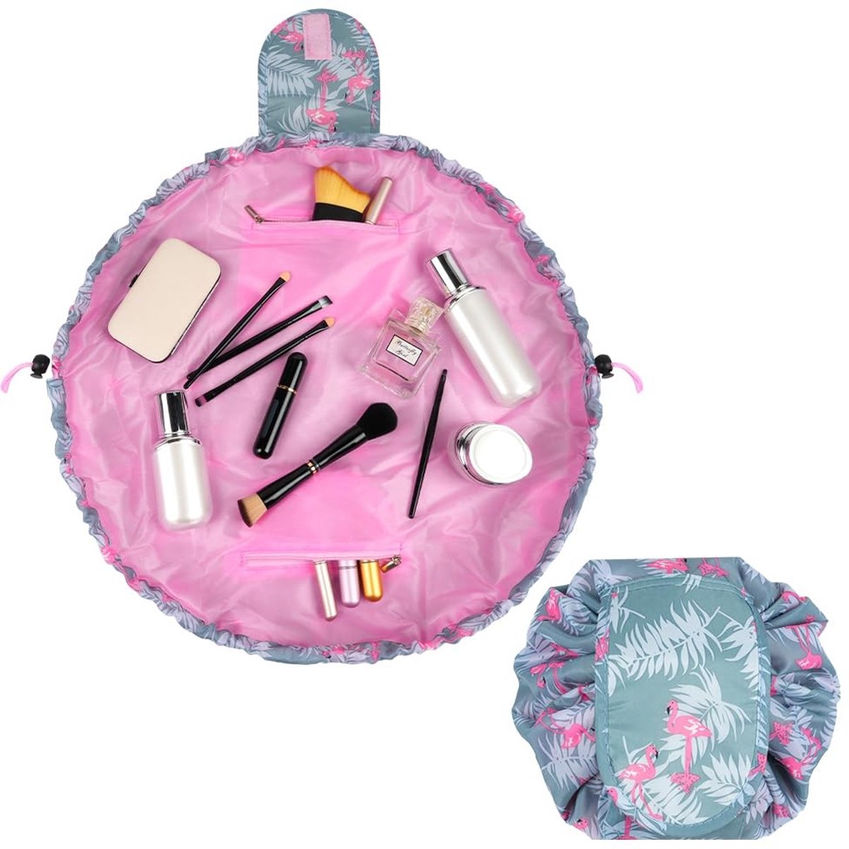 Dailygoods- Make-uptas Grote Capaciteit - Make-uptas met Spiegel - Draagbaar - Organizer - Vlekbestendig - Sneldrogende Stof - Cosmetica Tas