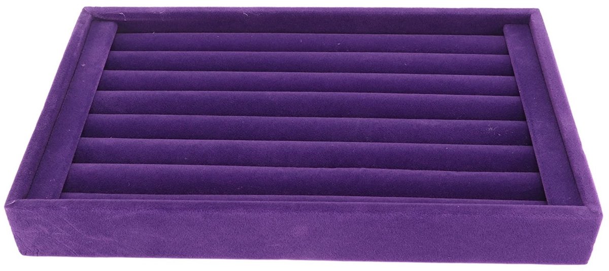 Dailygoods- Ringdoos 7 Slots - Sieraden Organizer - Fluwelen Etui - Stapelbaar Ontwerp - Oorbellen/Studs - Praktische Display Tray - Sieradenorganizer