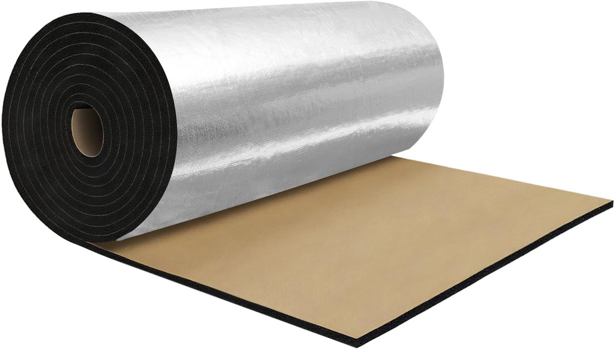 Dailygoods- Geluidsdempende Mat 5mm - Zelfklevend - Glasvezel - Waterdicht - Vlamvertragend - 100x100cm - Geluidsisolatiemateriaal