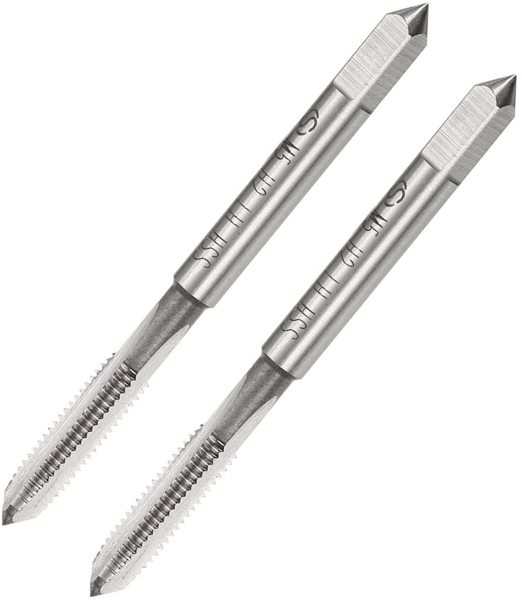 Dailygoods- Tap M5 x 0.8Mm - Machinekraan - Schroefdraad - H2 Hoge Snelheid Staal - 3 Rechte Fluiten - 2 Stuks - Draadkraan